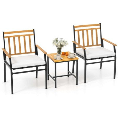 Three Piece Balcony Seating Set with Compact Coffee Table