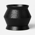Matte Black Modern Planter with Clean Straight Sides