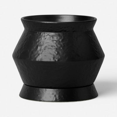 Matte Black Modern Planter with Clean Straight Sides
