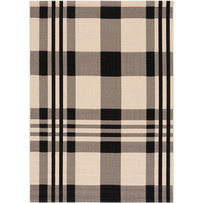 Black and Bone Outdoor Accent Rug 122x170 cm
