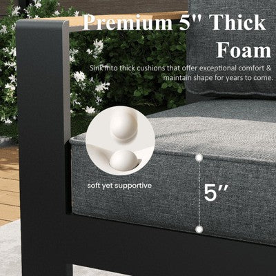 Four Piece Aluminium Deep Seating Set with Table