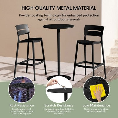 Adjustable Round Metal Bar Table Height Up to 105 cm