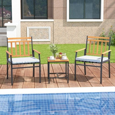 Three Piece Balcony Seating Set with Compact Coffee Table